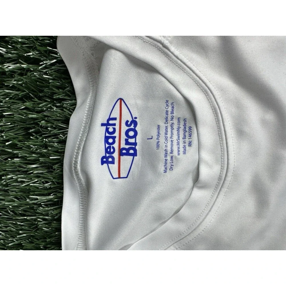 Men's Beach Bros Short Sleeve Quick Dry‎ UPF 50+ Sun Protection Rash Guard Large